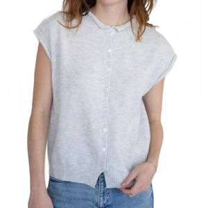 NEW THINGS BETWEEN button up sweater vest in light grey
